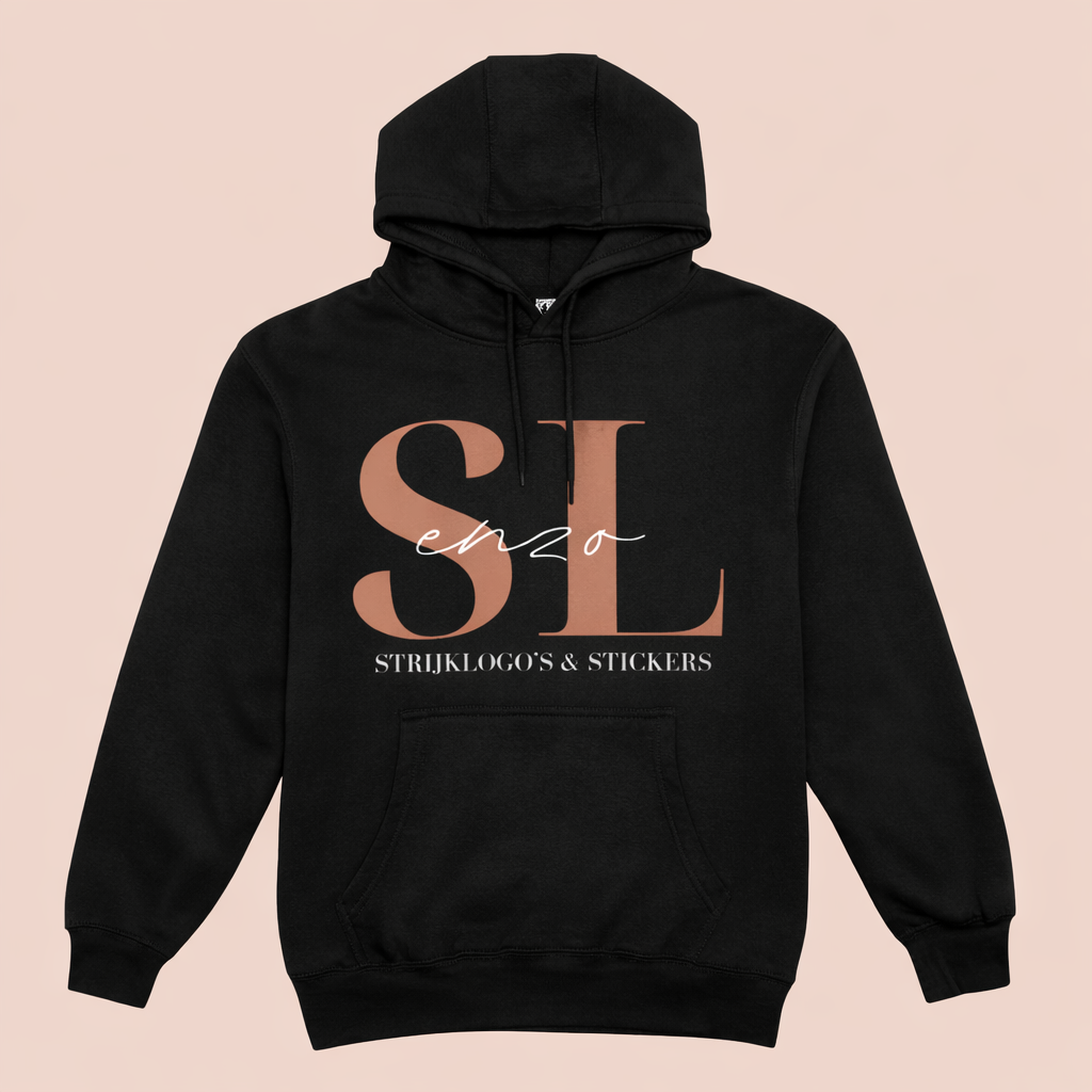 logo op zwarte hoodie laten drukken voor bedrijfskleding
