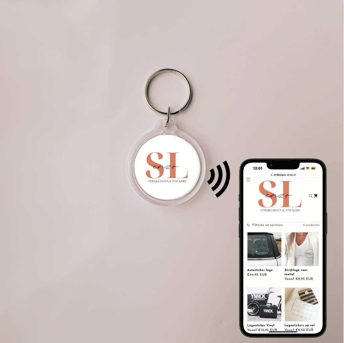 NFC chip sleutelhanger met eigen link