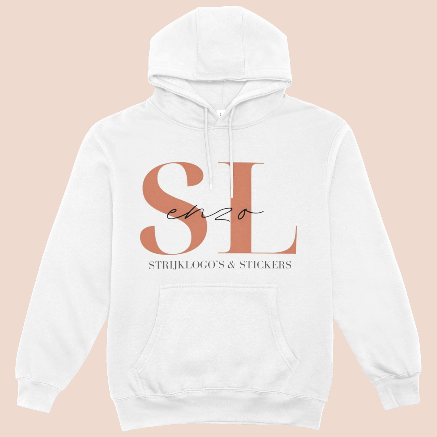 logo op witte hoodie laten drukken voor bedrijfskleding