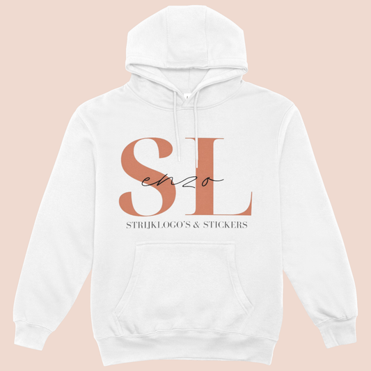 logo op witte hoodie laten drukken voor bedrijfskleding