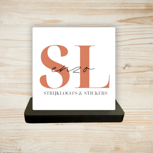 Bedrukte tegeltje 15x15cm met standaard